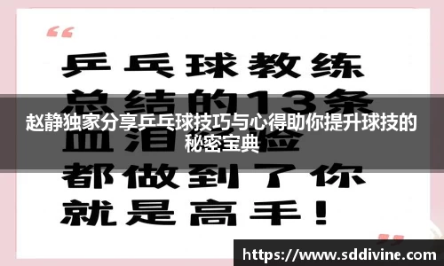 赵静独家分享乒乓球技巧与心得助你提升球技的秘密宝典